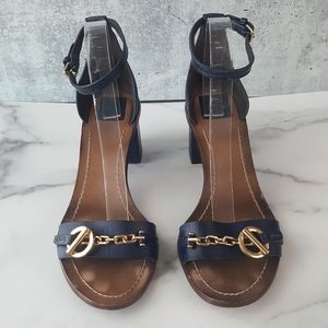 Tory Burch Chain Buckle Sandle Block Heels